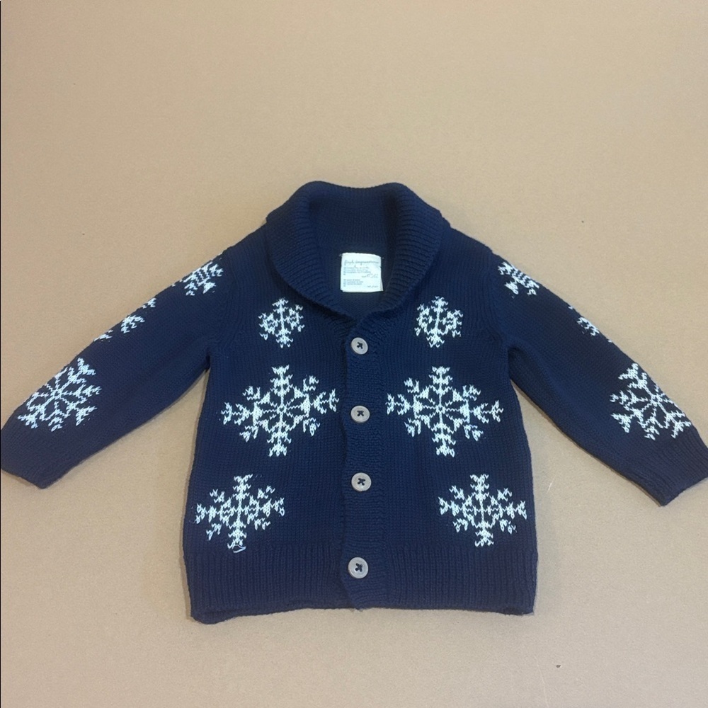 Navy Blue With white snowflakes sweater 3-6 months old